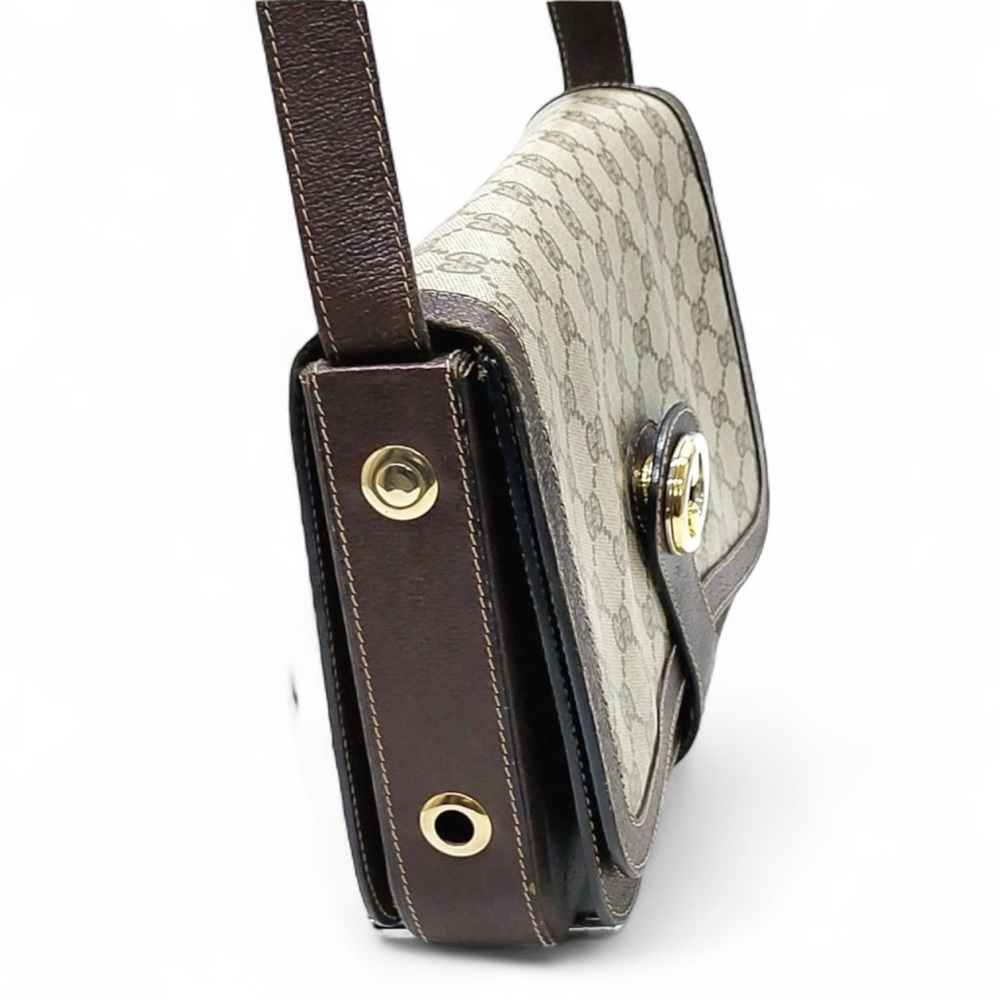 GUCCI Brown Monogram Shoulder Bag - Picture 4 of 10